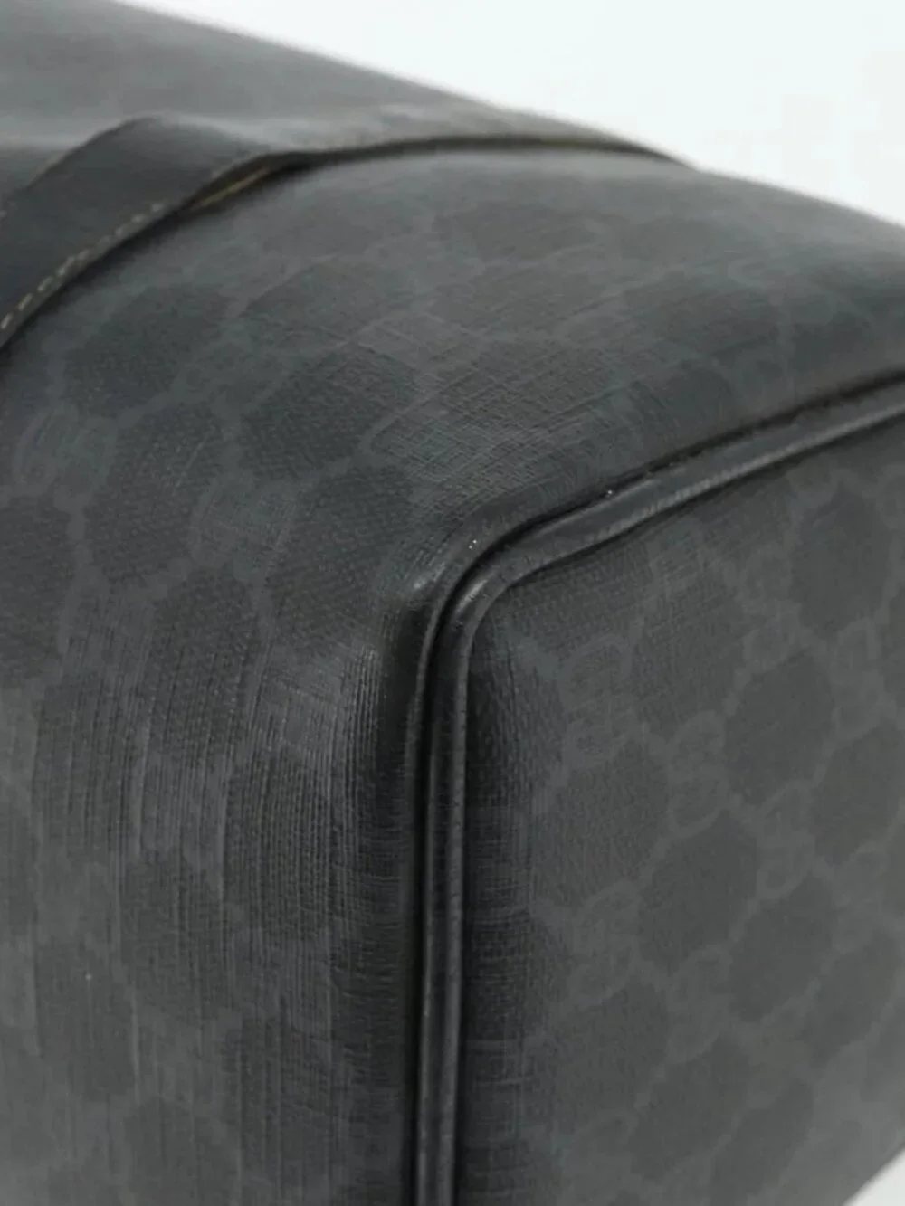 GUCCI GG Supreme Web Sherry Line Hand Bag PVC Black Gold 40 02 007 Auth